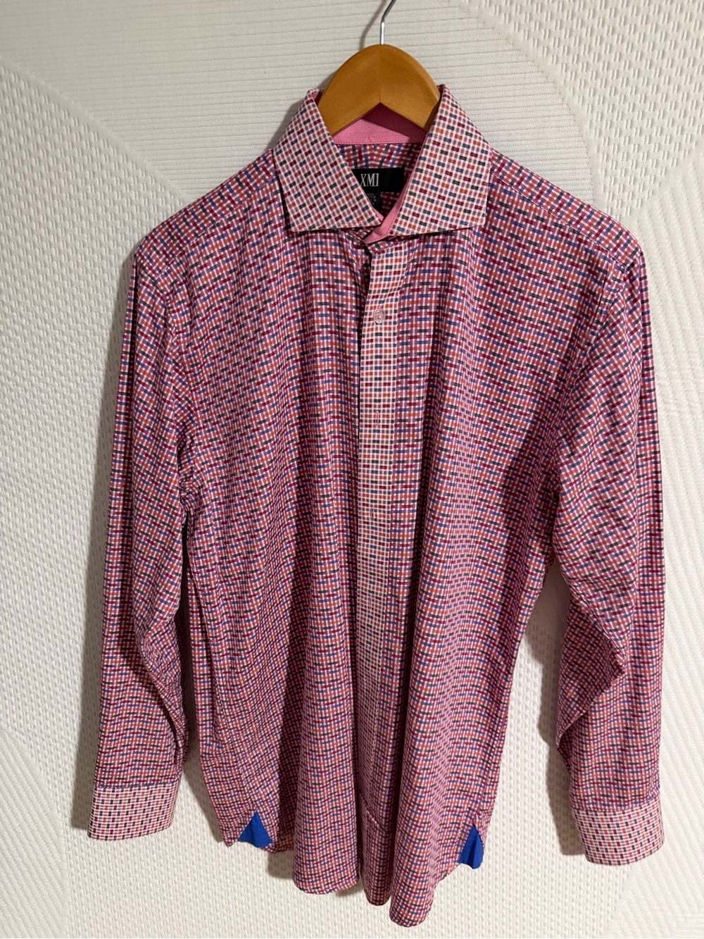Pink & Blue Check Dress Shirt by XMI